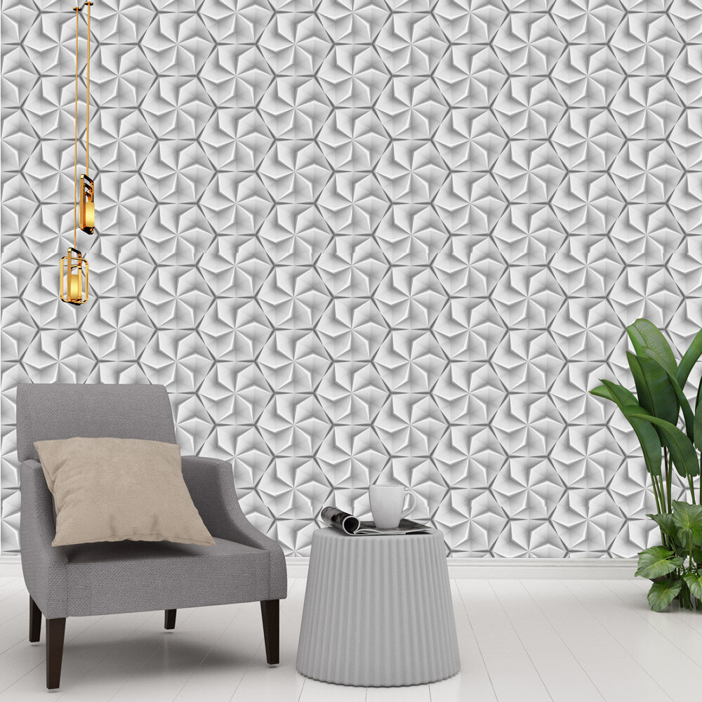 Gray 3D Pattern Wall