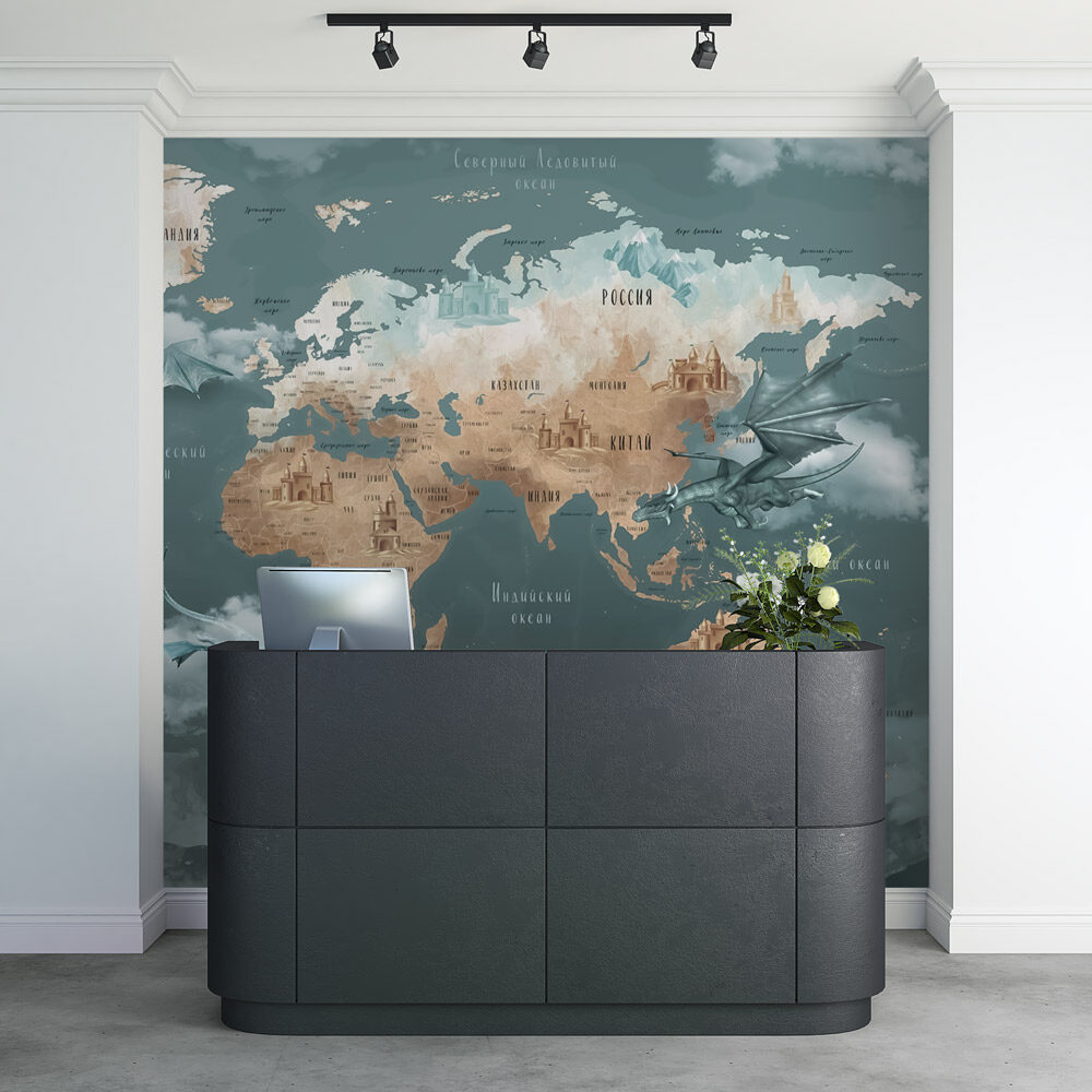 Green Color World Map