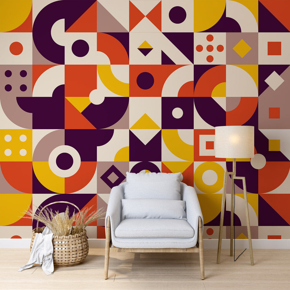Colorful Geometric Wall
