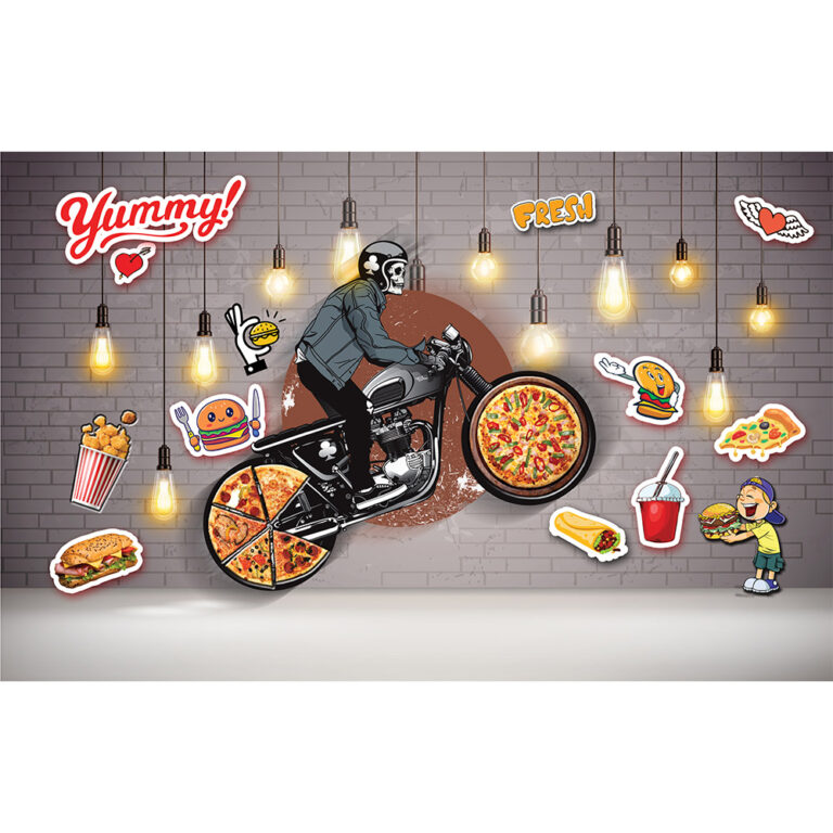 Pizza On Wheel, wallpaper in jalandhar, wallpaper shop in jalandhar