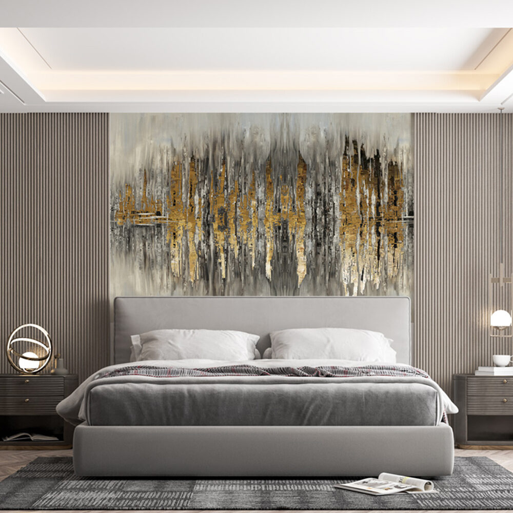 Abstract Paint Gold Black