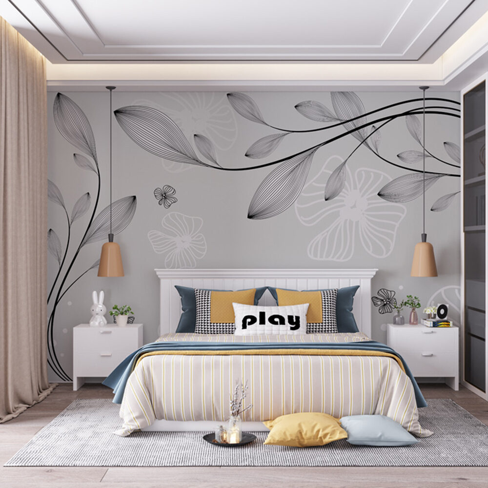 Flower and Leaf Wall Mural