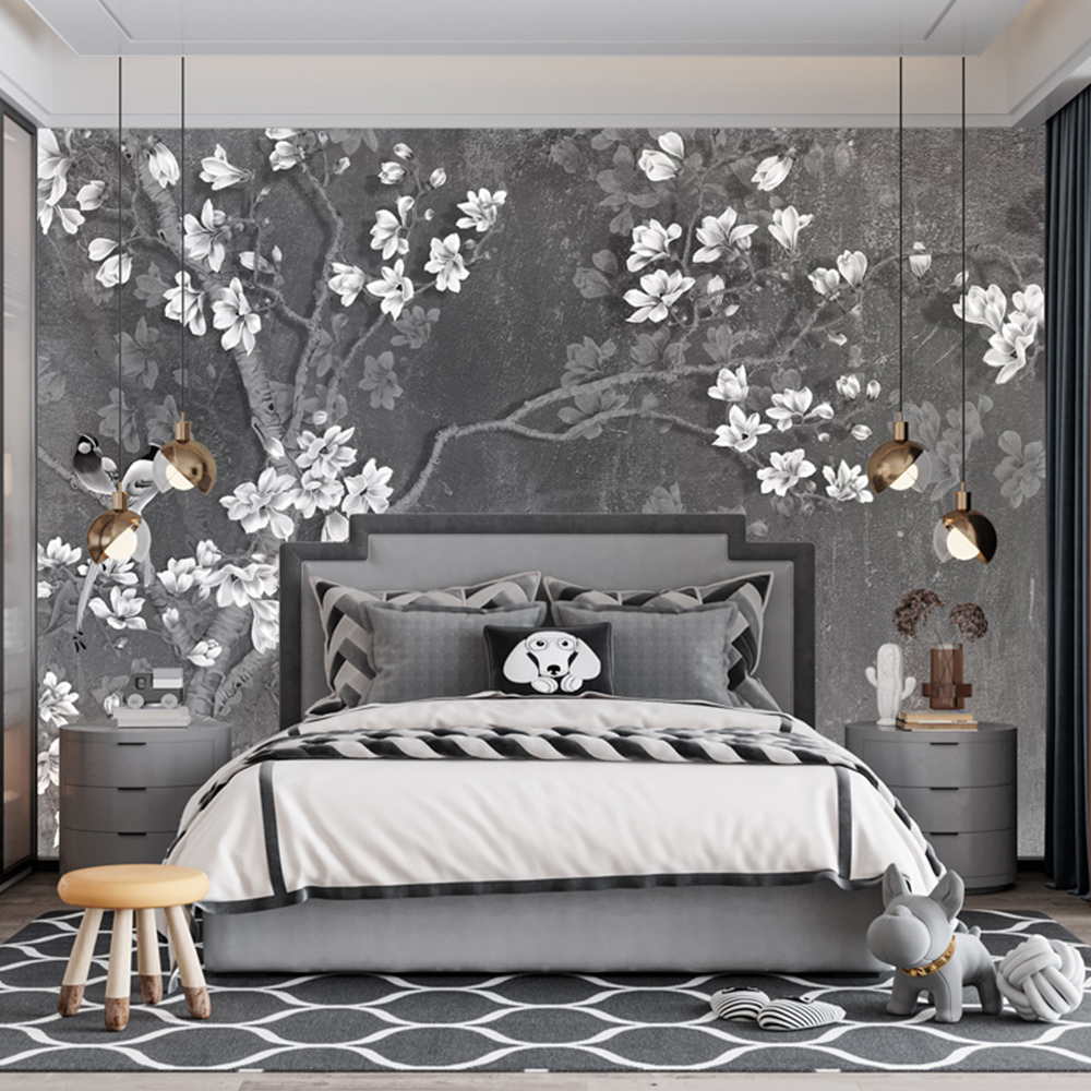 Grey Background Tree Wallpaper