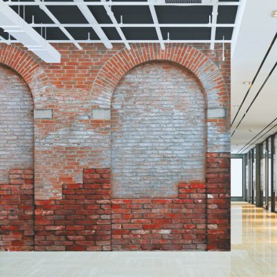 Broken Cement Red Bricks Wallpaper